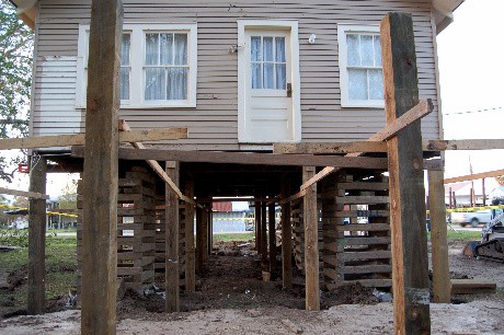 Back porch pilings