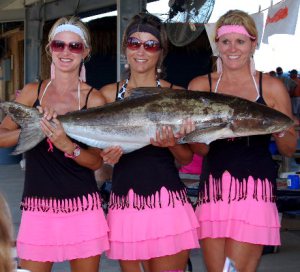 Three Rodeo Fisher-women and their Cobia